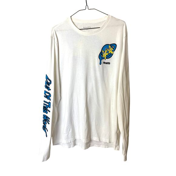 AllSaints Out of This World Long Sleeve T-shirt Medium All Saints Cotton Tee - Picture 1 of 12